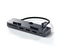 SATECHI Hub a Pinza USB-C - Porta Dati USB-C, Dati USB-A 3.0, Lettore Schede Micro/SD Compatibile con Apple Studio Display e iMac 2021 24", Non Compatibile con iMac 2020/Precedenti (Grigio Siderale)