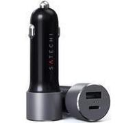 Satechi Caricabatteria da auto 72 W Type-C con Power Delivery USB-C e ricarica 12 W USB-A - compatibile con MacBook Air 2018, 2019/18, MacBook Pro, 2018, iPad Pro, iPhone 11+ Max/11 Plus/11 (grigio