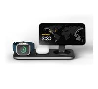 SATECHI Qi2 Trio Pad di Ricarica Wireless, Stazione di Ricarica Wireless 3-in-1, Caricatore Wireless Qi2 15W a Ricarica Rapida per iPhone 16/15/14/13/12, AirPods e Apple Watch