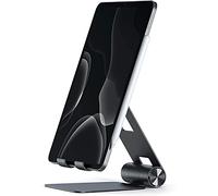 Satechi Supporto per Tablet Pieghevole in Alluminio R1, Supporto per iPhone Antiscivolo, Design Elegante per Ufficio, Compatibilità Universale con Smartphone e Tablet fino a 13" - Nero