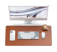 SATECHI Tappetino Mouse XXL 68 x 32 cm, Tappetino Scrivania Grande ed Elegante per Ufficio, Gaming e Casa, Resistente ai Graffi, Materiale Premium PU - Marrone