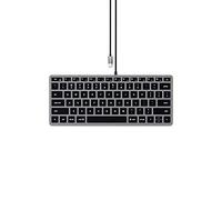 Satechi Tastiera retroilluminata cablata Slim W1 QWERTY US, tastiera retroilluminata USB-C per MacBook Air e Pro M4 M3, iPad Air e Pro M4 M3, Mac Mini, iMac e altro - Grigio Siderale