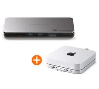 SATECHI Thunderbolt 4 Docking Station con Power Delivery e Supporto Multi Display e Hub USB C 7 in 1 con Supporto per Mac Mini M1 M2 per Connessioni Estese e Postazione di Lavoro Organizzata Bundle