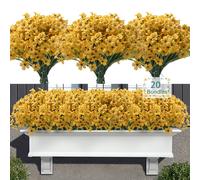 Satefello 20 Bundles Outdoor Artificial Fall Flowers UV Resistant Fak