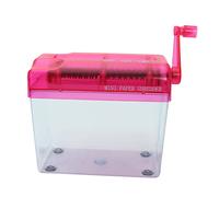 Saterkali Mini Shredder a mano, tutte le partite Portable Mute Mute Lightweight Lightweight Manual Shredder per la cartoleria desktop per la scuola per la scuola Rosa