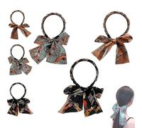 Satin Fabric Hair Bands for Women, Fashionable Upgrade Adjustable Bow Bowknot Headbands of Daily Wearing Women, New Non Slip Retro Headband for Weddings Party and Sport (Brown+Blue+Black, One Size)