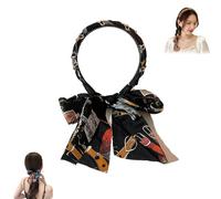 Satin Fabric Hair Bands, Retro Satin Cross Knotted Fabric Headband, Non-Slip Wigs Tied Hair Ribbon, Ribbon For For Women Fashionable Adjustable Bow Bowknot Hairbands (black, One Size)