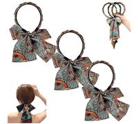 Satin Fabric Hair Bands, Ribbon for Hair Fashionable Adjustable Bowknot Hairbands, Retro Satin Cross Knotted Fabric Headband, Bohemian Style for Daily Wearing Dating and Making Up (Blue,3PCS)