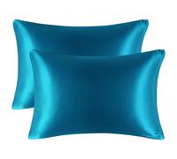 Satin Federa 2 pz Seta e Morbido Cuscino Custodie con Zip Chiusura