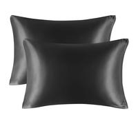 Satin Federa 2 pz Seta e Morbido Cuscino Custodie con Zip Chiusura