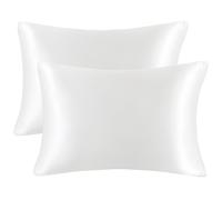Satin Federa 2 pz Seta e Morbido Cuscino Custodie con Zip Chiusura
