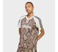 Adidas Originals Snake Print Satin Jersey Short Sleeve T-shirt Marrone M Donna