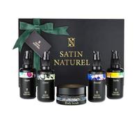 Idee Regalo Donna - Scrub Corpo + Olio di Argan + Olio di Ricino + Olio di Mandorle + Jojoba - Scatola Regalo - Cofanetto Regalo 5x30ml - Regali Donna - Satin Naturel
