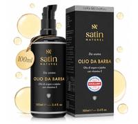 Satin Naturel Olio da Barba Biologico Spremuto a Freddo 100 ml - Olio Barba Uomo - Favorisce la Crescita della Barba - Profumo Maschile - Per Barba e Baffi - Cosmetica Naturale Vegana