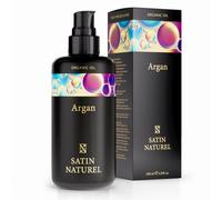 Satin Naturel Olio di Argan 200ml - 100% Puro e Vegano - Ricco di Vitamina E - Maschera capelli Ristrutturante - Ripristina i capelli danneggiati - Uso con Termoprotettore capelli - Spremuto a Freddo