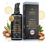 Olio di Argan 100ml - 100% Puro e Vegano - Olio Capelli - Ricco di Vitamina E - Maschera capelli Ristrutturante Capelli danneggiati - Uso con Termoprotettore capelli - Spremuto a Freddo Satin Naturel