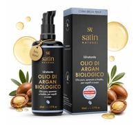 Satin Naturel Olio di Argan Bio 50 ml - 100% Olio Puro Spremuto a Freddo - Olio Naturale per Capelli, Pelle, Unghie & Barba - Olio per Capelli Secchi & Cuoio Capelluto, Certificato Biologico