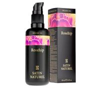 Satin Naturel Olio di Rosa Mosqueta 100ml - 100% Puro e Spremuto a Freddo - Olio Corpo, Viso e Capelli - Idratante con Vitamina C, Retinolo, Vitamina E e Omega 3 - Smagliature Gravidanza