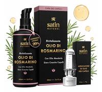 Satin Naturel Olio di Rosmarino Bio per Capelli 100 ml | Siero Crescita Capelli per Cuoio Capelluto, Capelli e Radici | Con Olio Mandorle + Applicatore Massaggio | Rosemary Oil Hair Growth Serum