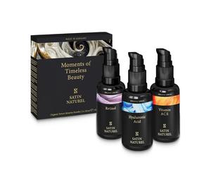 Satin Naturel Regali Premium per Donna - Set di Sieri 3x30 ml con Retinolo, Acid