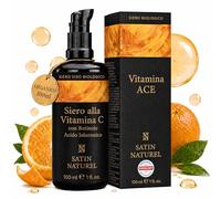 Satin Naturel Siero ACE Vitamina C con Retinolo e Acido Ialuronico 100 ml | Siero viso anti-età con Vitamina C, Retinolo, Acido Ialuronico, Aloe Vera bio, Contro macchie e rughe, Per una pelle luminosa