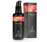 Siero Vitamina C + Acido Ialuronico Viso 100ml, Siero Viso con Aloe Vera per Pelli Sensibili, Siero Antimacchia Viso SIero Viso Antirughe Vitamina C Siero Viso e Acido Ialuronico Puro - Satin Naturel