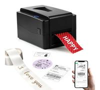 Satin Ribbon Thermal Label Printer, 300 DPI, Label Printing | USB & app connectivity, included stand, supports metallic foil ribbons, digital thermal printing
