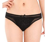 Satini Belle Mutandine Bikini in Maglia di Nylon (Nero, L)