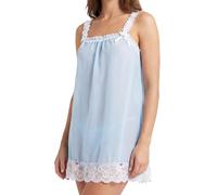 Satini Camicia da Notte Babydoll Trasparente, Azzurro - Bianco, M