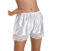 Satini Donna Belle Intimo Mutandoni Frencesi Mutandine Sottogonna (Bianco, M)