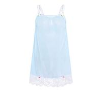 Satini Lingerie Trasparente Femminuccia Babydoll Balze con Volant Pizzo Sottogonna Indumenti da Notte (Azzurro - Bianco, S)