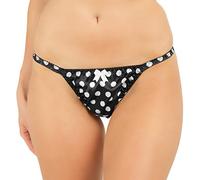 Satini Mutandine a Pois in Raso Bikini Sottogonna (A Pois - Nero, 2XL)