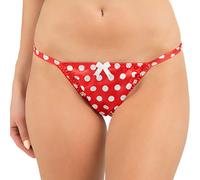 Satini Mutandine a Pois in Raso Bikini Sottogonna (A Pois - Rosso, XL)