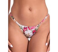 Satini Mutandine in Raso Bikini Sottogonna (Floreale Rosa Avorio, XXL)