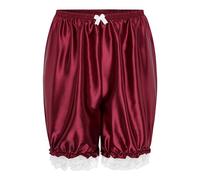 Satini Pantaloncini Sissy a Palloncino in Raso, Rosso Vino, XL