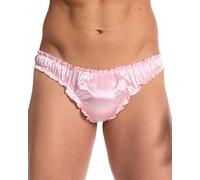 Satini Perizoma Tanga Uomo Cucitura Arricciata, Rosa Pastello, M