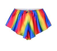 Satini Raso Slip scanalati alla Francese Gonna Pantaloncini Mutandine Biancheria Intima (Arcobaleno, XL)