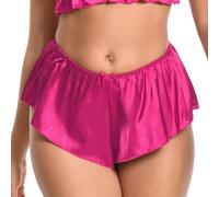 Satini Raso Slip scanalati alla Francese Gonna Pantaloncini Mutandine Biancheria Intima (Rosa Fucsia, M)