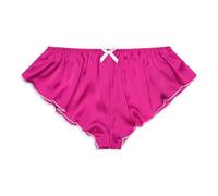 Satini Raso Vita Bassa Aumento Slip scanalati alla Francese Femminuccia Slip Mutandine Biancheria Intima (Rosa Fucsia - Bianco, L)