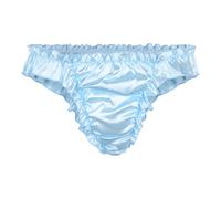 Satini Raso Volant Vita Bassa Femminuccia Perizoma Tanga Mutandoni Slip Mutandine Biancheria Intima (Azzurro, S)