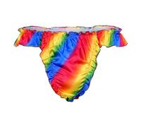Satini Raso Volant Vita Bassa Femminuccia Perizoma Tanga Mutandoni Slip Mutandine Biancheria Intima (Arcobaleno, XL)