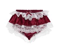 Satini Slip Sissy con Gonnellino in Raso, Rosso Vino, L