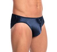 Satini Slip Uomo in Raso Copertura Classica, Blu Notte, M