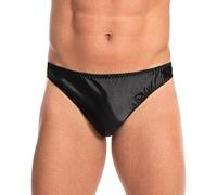 Satini Slip Uomo Raso Davanti a Pieghe, Nero, M