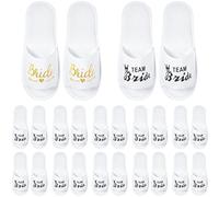 SATINIOR 12 Paia Pantofole Aperte Usa e Getta da Spa per Sposa e Damigella d'Onore Ciabatte da per il Matrimonio Festa di Addio al Nubilato (Oro, Nero)