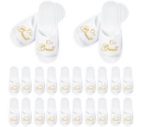 SATINIOR 12 Pantofole per Matrimonio Die Braut e Team Braut Pantofole da Spa Senza Dita dei Piedi Pantofole JGA Taglia Unica Accessori per Addio Nubilato per Damigelle Festa Nuziale