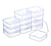 SATINIOR 12 Pezzi Trasparente Plastica Perline Contenitori Scatola con Coperchio Incernierato per Perline e più (2.12 x 2.12 x 0.79 Pollice)