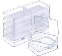 SATINIOR 12 Pezzi Trasparente Plastica Perline Contenitori Scatola con Coperchio Incernierato per Perline e più (4.45 x 3.3 x 1.18 Pollici)