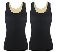 SATINIOR 2 Pezzi Maglie Termiche Senza Maniche per Donna Top a Canotta Foderato in Pile Gilet Intimo Termico Invernale Canottiera Calda per Donna (Nero, L)