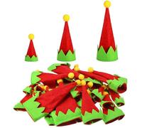 SATINIOR 48 Pezzi Mini Cappelli di Babbo Natale da 17 Cm, 12 Cm, 7 cm Cappellino Natalizio Decorativo Cappello di Natale per Lecca-Lecca Addobbi Decorazioni per Feste di Natale(Bordo verde)